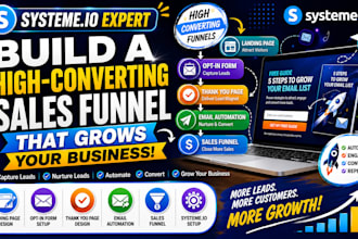 setup systeme io website systeme io sales funnel systeme io landing page expert