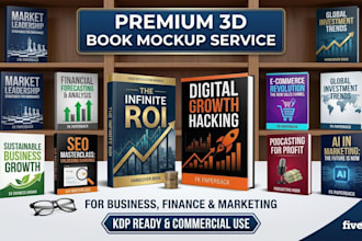 create a unique business, finance or marketing book cover mockups design