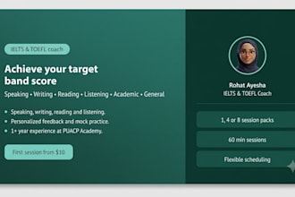 be your personal ielts and toefl preparation coach for a higher band score