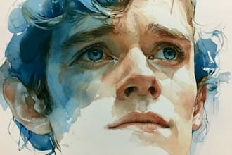 paint watercolor portrait and watercolor art
