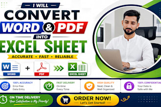 convert PDF and word files into editable excel sheet
