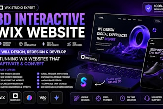 design 3d interactive wix website, 3d spline, wix code, scrolling effect threejs
