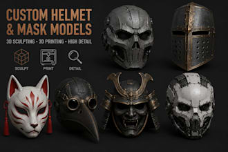 sculpt 3d mask 3d cosplay 3d helmet props wearable cosplay armor for 3d printing