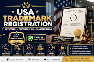 file your USA trademark registration with uspto and search