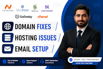fix all technical domain, hosting and email issues
