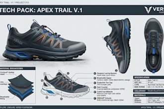 create shoe tech pack and custom shoe design for manufacturing