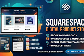 design squarespace digital product store for ebooks courses and downloads
