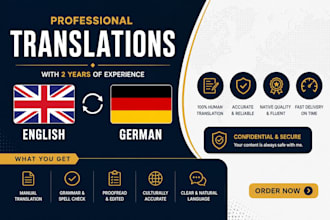 manually translate english to german and german to english native pro