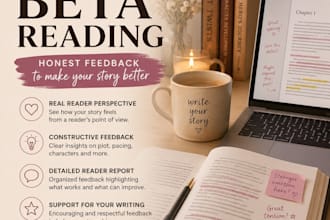 beta read your novel with honest, detailed feedback
