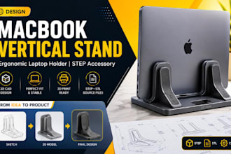 mobile design macbook vertical stand, ergonomic laptop holder, step accessory