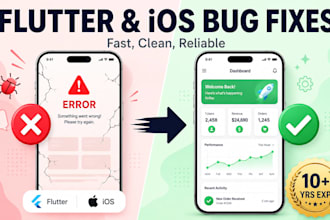 fix flutter app bugs, crashes, and errors for android and ios