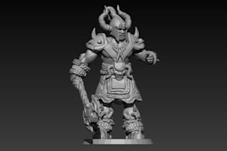 sculpt 3d miniature,board and card game art,character design for 3d print