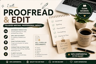 proofread and edit your document for grammar, spelling and clarity