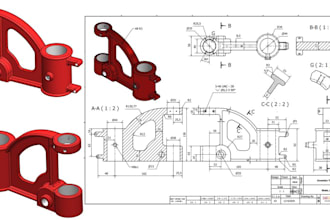 do 3d cad design model mechanical product design 2d cad drawing in soildworks