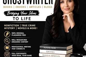 ghostwrite non fiction articles kindle ebook blog book true crime mystery novels
