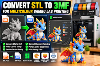 convert stl to 3mf for multicolour bambu lab printing