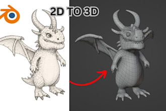 convert 2d image sketch to 3d model 3mf stl file printable file for 3d printing