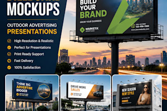 create realistic billboard mockups and outdoor advertising presentations