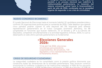 write political analysis and institutional reports in spanish