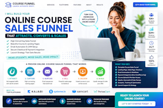 build online course sales funnel kajabi systeme io samcart thrivecart expert ads