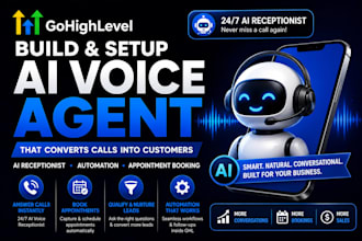 build gohighlevel CRM, ai voice agent, automation and sales funnels