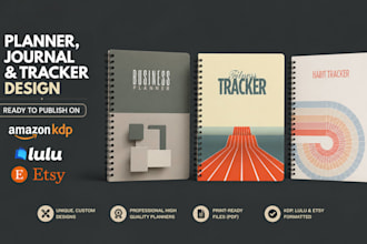 design custom business planner fitness tracker and KDP interior