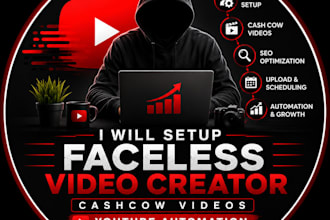 setup faceless video creator cashcow youtube automation