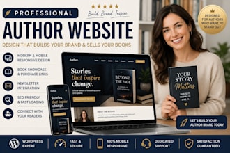 design a professional author website, book author website and ebook website
