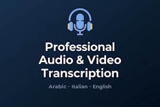 transcribe audio or video in arabic italian and english