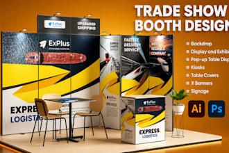 design premium trade show booth, exhibition backdrop and booth graphics