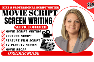 write movie script, screenwriting, feature film script, screenplay, TV script