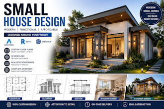 design modern tiny and small house designs using archicad, revit and sketchup