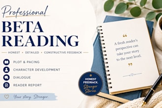 professional beta reading with honest and detailed feedback