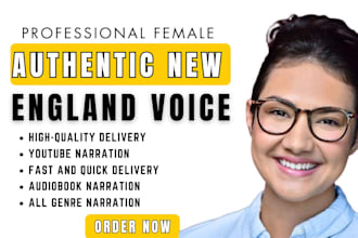 record an authentic new england accent female voice over