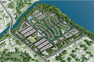design urban planning masterplan 3d aerial site plan smart city layout rendering