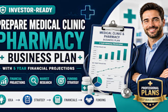 prepare medical clinic pharmacy business plan with 5 year financial projections