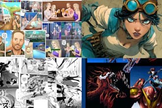 do comic book illustration, nsfw comic pages, comic book artist, comic book page