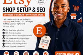 create etsy shop, etsy listing, etsy SEO and etsy store design