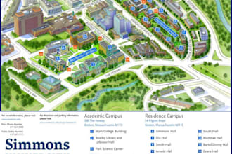 design branded campus arena maps for schools, parks, universities, and events