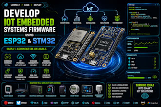 develop iot embedded systems firmware using esp32 and stm32