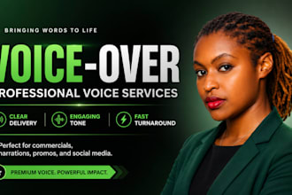 deliver a professional female east african voice over