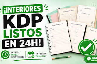 diseñaré interiores de libros de bajo contenido para KDP