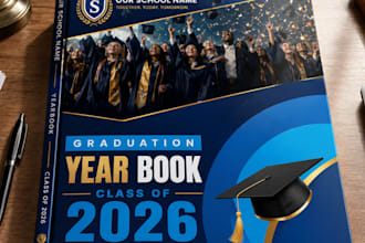 design modern school yearbook, class memory, magazines, graduation photo book