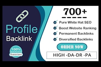 manually 700 profile backlinks SEO link building