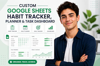 create custom google sheets habit tracker, planner and task dashboard