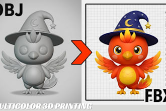 convert, slice, paint stl to multicolor 3mf for bambu lab mesh repair in 24 hrs