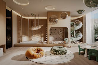 design inspiring kids room, nursery, kindergarten and classroom interiors