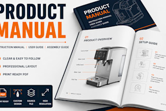 design professional instruction manual and user guide for your products