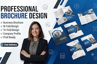 design a professional business brochure, bi fold, tri fold and company profile