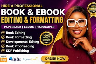 book editing and formatting, copy editing, manuscript formatting